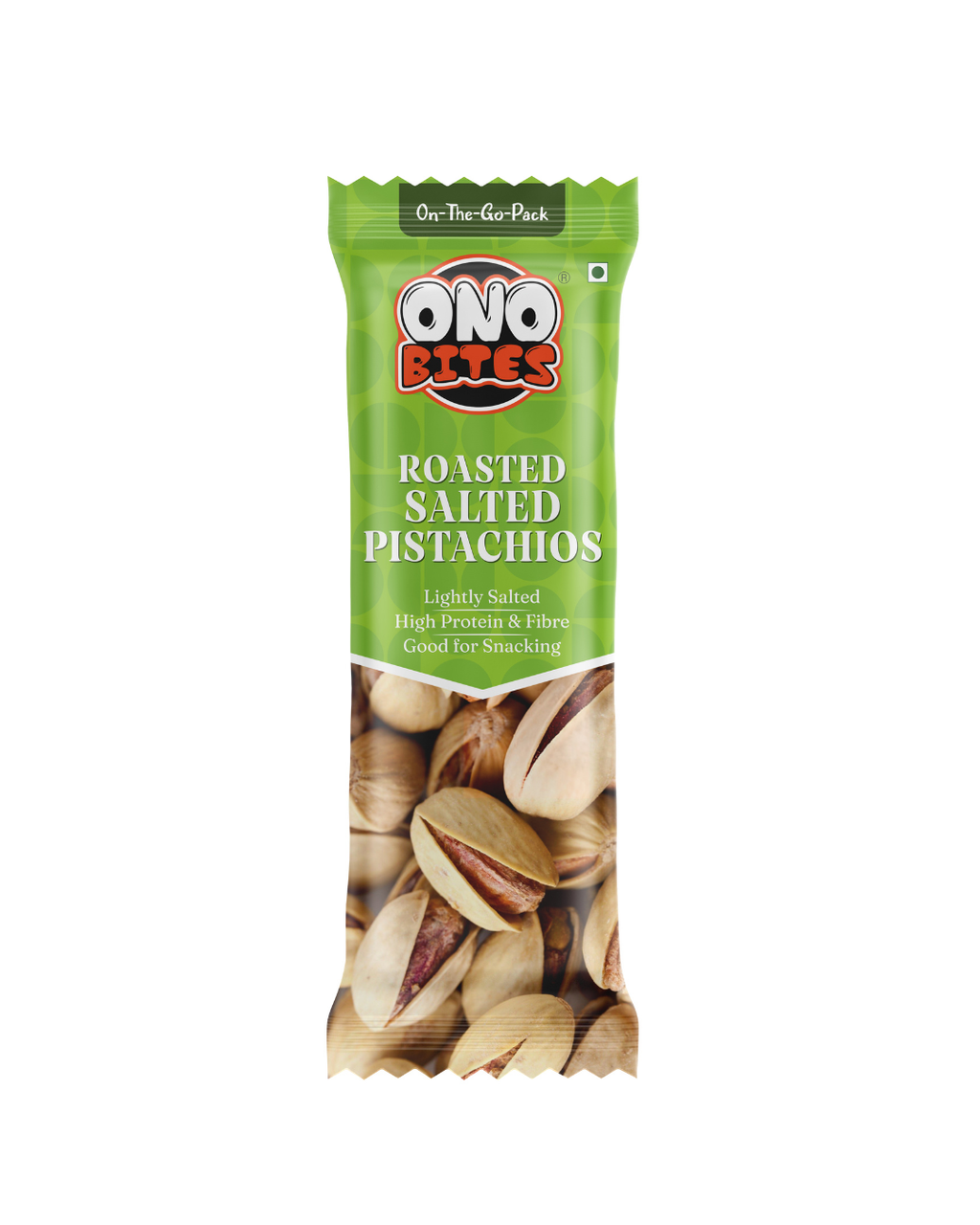 ONO BITES Roasted & Salted Pistachios, On the go packs 25g x 5 (125g Total)