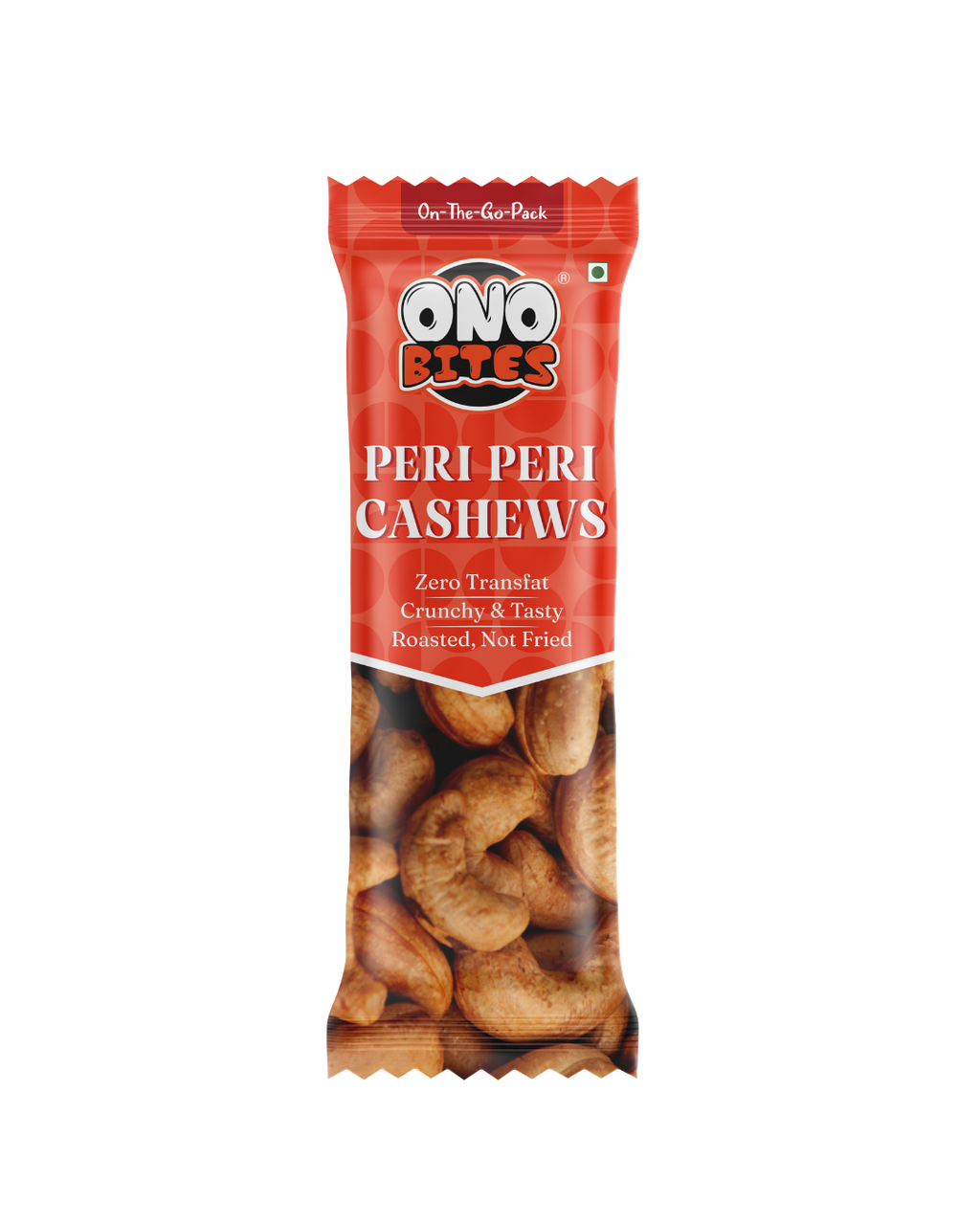 ONO BITES Peri Peri Cashew, On the go packs 25g x 5 (125g Total)