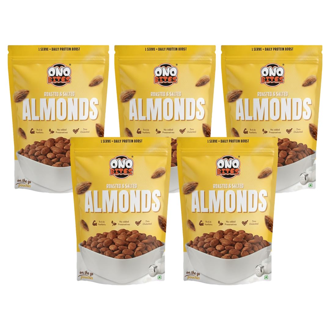 ONO BITES Roasted & Salted Almonds, On the go pouches, 32g