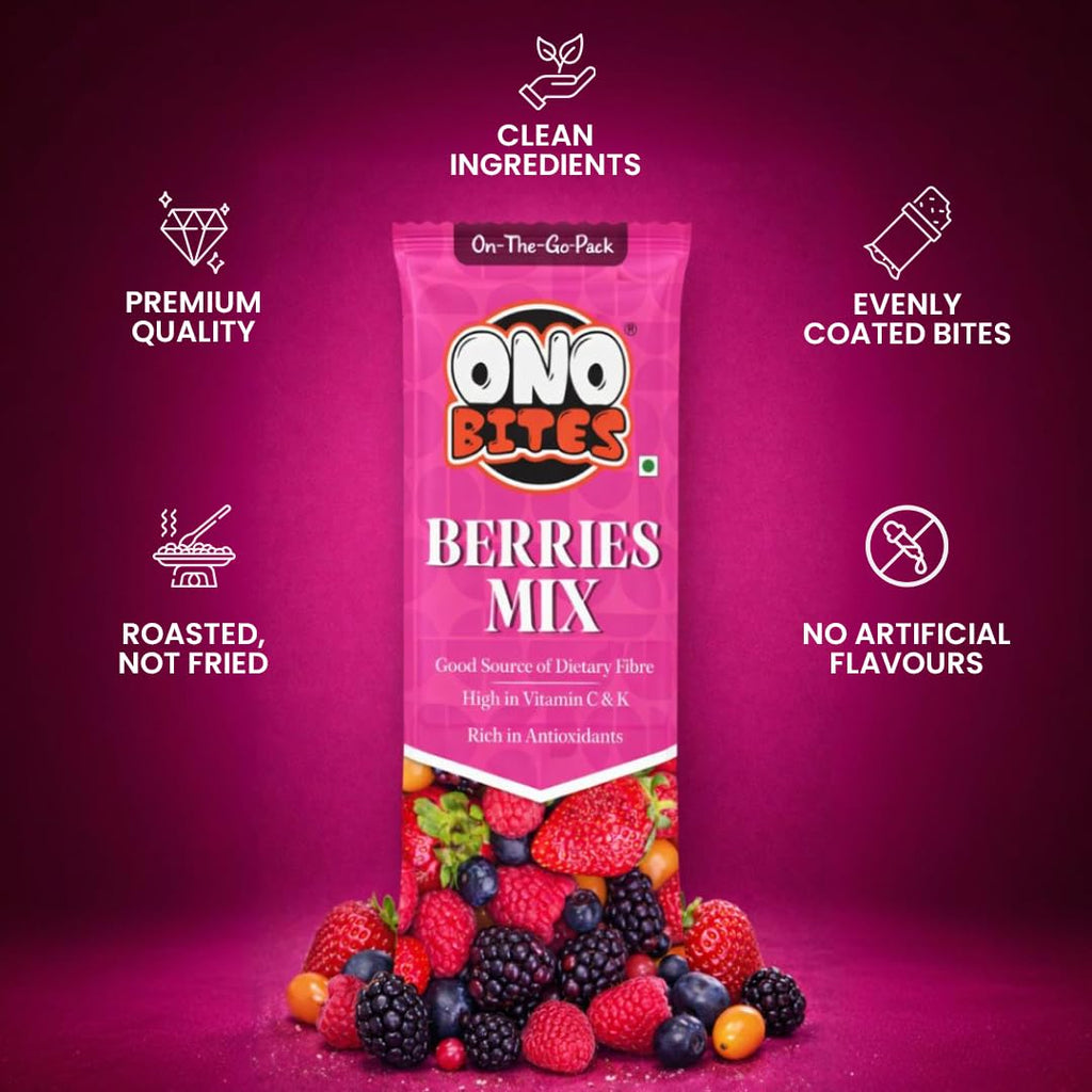 ONO BITES Berries Mix, On the go packs 25g (Pack of 5)
