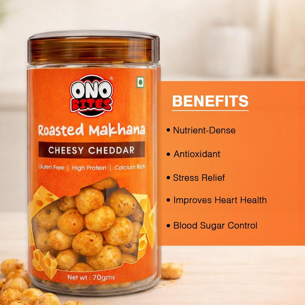 ONO Bites Roasted Makhana Cheddar Cheese 70g