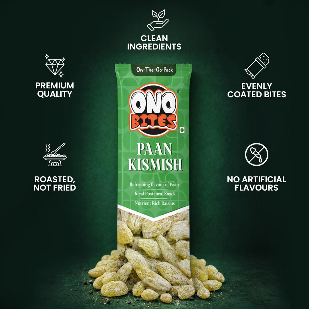 ONO BITES Paan Kismish, On the go packs 25g (Pack of 5)