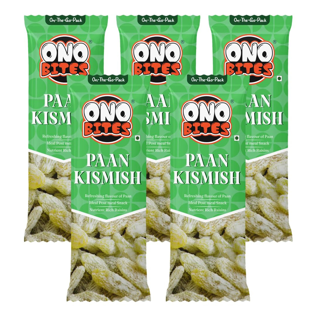 ONO BITES Paan Kismish, On the go packs 25g (Pack of 5)
