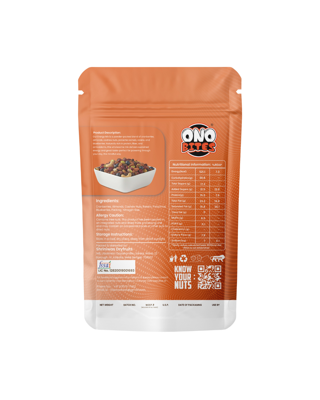 ONO Bites Energy Mix, 32g