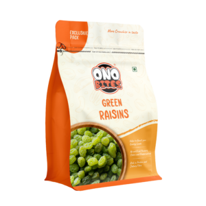 Ono Bites Premium Green Raisins 500g | Green Kishmish | Naturally Sweet & Juicy
