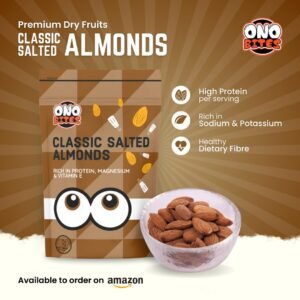 Ono Bites Classic Salted Almonds | Premium Roasted & Lightly Salted Badam