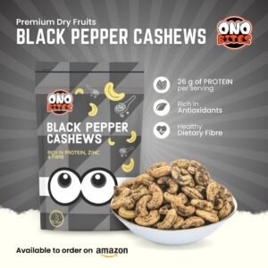 ONO BITES Black Pepper Cashews, On the go packs