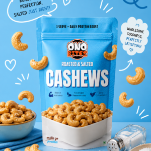 ONO BITES Roasted & Salted Cashews, On the go pouches, 32g