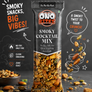 Ono Bites Smoky Cocktail Mix | Premium Roasted Nuts, Seeds & Dry Fruits Mix