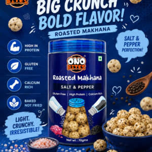 ONO Bites Roasted Makhana Salt & Pepper 70g