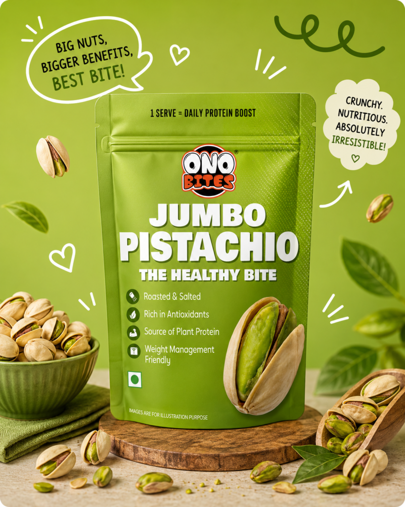 ONO BITES Jumbo Pistachios 200g | Jumbo Size Pistachio Nuts 250g