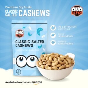 Ono Bites Classic Salted Cashews | Premium Roasted & Lightly Salted Kaju